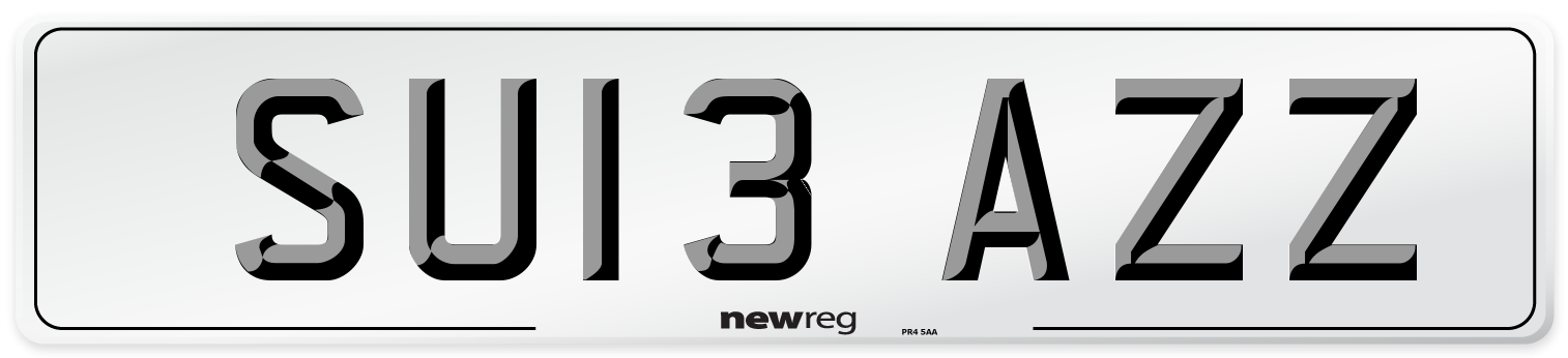 SU13 AZZ Number Plate from New Reg